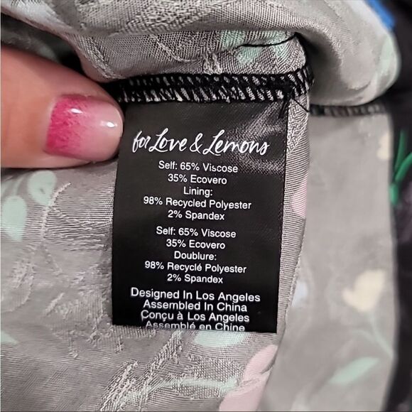 For Love & Lemons Lexy Long Sleeve Mini Dress in Black Size S - Picture 4 of 8